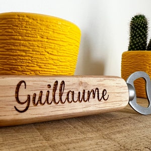 Personalized wooden bottle opener