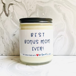 Best Bonus Mom Ever Candle - Mother&#39;s Day Gift - Scented Soy Candle - Bonus Mom Gift - Stepmom Gift - Funny Candle - Candle Gift for stepmom