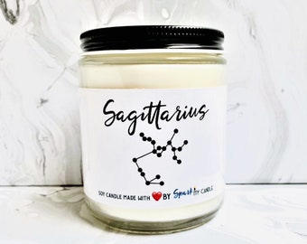 Sagittarius Zodiac Candle, Sagittarius Candle, Astrology Candle, Candle, Birthday Candle,Zodiac Candle Gift, Best Friend Gifs,Christmas Gift