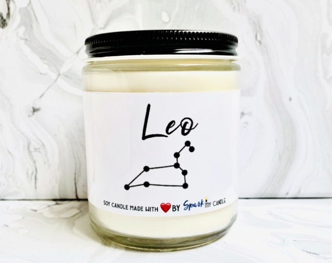 Leo Candles | Zodiac Candles | Soy wax candles | Birthday Gift | Astrology Gifts | Zodiac Gifts | Astrology Candles | Christmas Gift |Candle