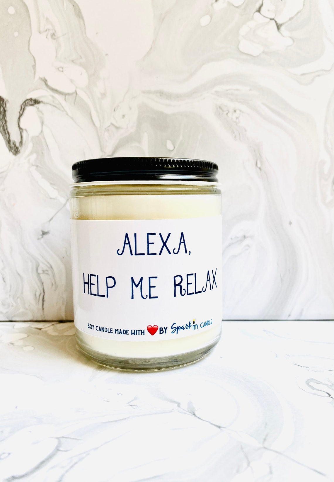 Alexa Help Me Relax Candle, Funny Candle Gift, 9oz Soy Candle , Funny