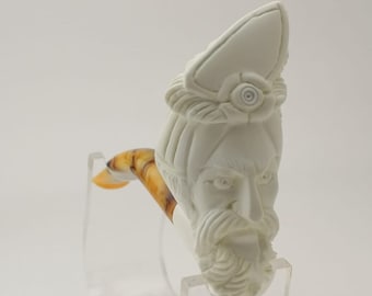 Sultan (King) Meerschaum  Pipe,Block Meerschaum Pipe,Unique Meerschaum Pipes,With Case