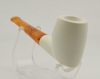 Classic Smooth Meerschaum Pipe,Block Meerschaum Pipe,Unique Meerschaum Pipes,With Case