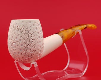 Classic Lattice Meerschaum Pipe,Block Meerschaum, Unique Meerschaum Pipes,With Case