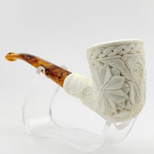 Classic Floral Meerschaum Pipe,Block Meerschaum Pipe,Unique Meerschaum Pipes,With Case