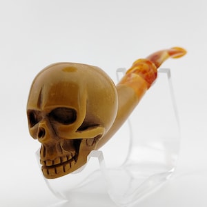 Skull Meerschaum Pipe,Block Meerschaum,Unique Meerschaum Pipes,With Case