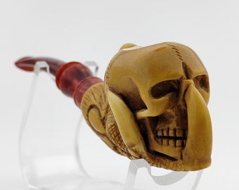 Skull Claw Meerschaum Pipe,Block Meerschaum,Unique Meerschaum Pipes,With Case