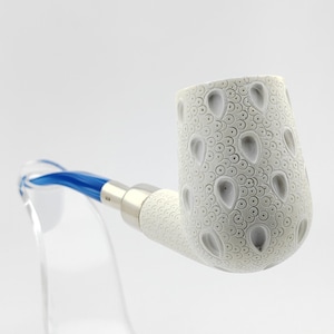 Classic Lattice Silver Spigot Meerschaum Pipe,Block Meerschaum, Unique Meerschaum Pipes,With Case