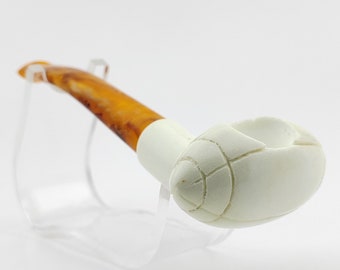 American Football Ball Meerschaum Pipe,Block Meerschaum Pipe,Unique Meerschaum Pipes,With Case