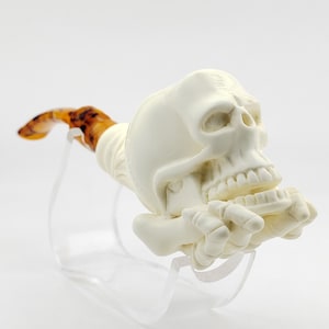 Skull Meerschaum Pipe,Block Meerschaum,Unique Meerschaum Pipes,With Case