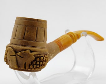 Barrel Meerschaum Pipe,Block Meerschaum Pipe,Unique Meerschaum Pipes,With Case
