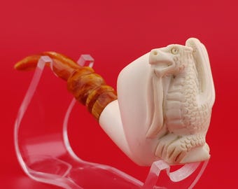 Dragon Meerschaum Pipe,Block Meerschaum,Unique Meerschaum Pipes,With Case