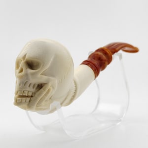 Skull Meerschaum Pipe,Block Meerschaum,Unique Meerschaum Pipes,With Case