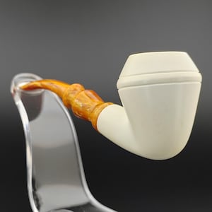 Classic Smooth Bulldog Meerschaum Pipe,Block Meerschaum Pipe,Unique Meerschaum Pipes,With Case