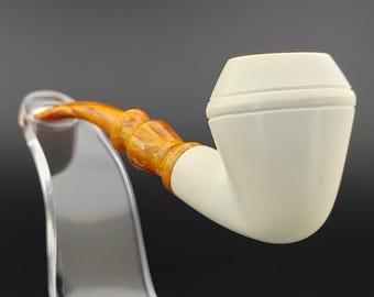 Classic Smooth Bulldog Meerschaum Pipe,Block Meerschaum Pipe,Unique Meerschaum Pipes,With Case