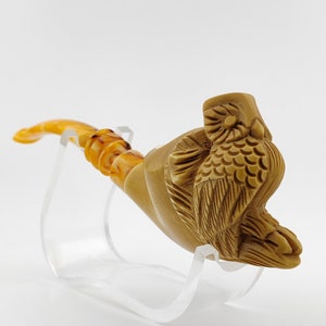 Owl Meerschaum Pipe,Block Meerschaum Pipe,Unique Meerschaum Pipes,With Case