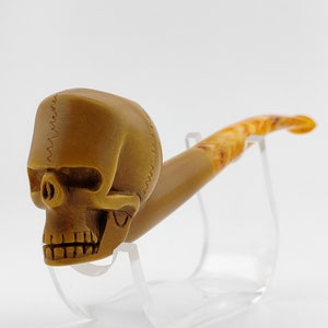 Skull Meerschaum Pipe,Block Meerschaum,Unique Meerschaum Pipes,With Case