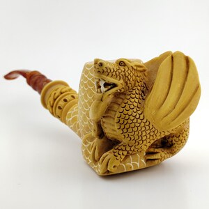 Dragon Meerschaum Pipe,Block Meerschaum,Unique Meerschaum Pipes,With Case