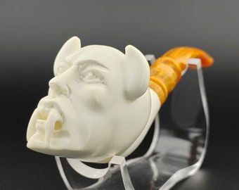 Vampire Meerschaum Pipe,Block Meerschaum,Unique Meerschaum Pipes,With Case,Dracula