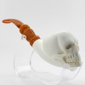 Skull Meerschaum Pipe,Block Meerschaum,Unique Meerschaum Pipes,With Case