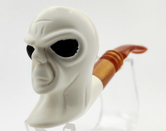 Alien Meerschaum Pipe,Block Meerschaum,Unique Meerschaum Pipes,With Case,Alien Ufo Pipe