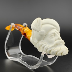 King Sultan Meerschaum  Pipe,Block Meerschaum Pipe,Unique Meerschaum Pipes,With Case