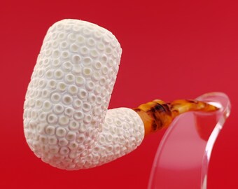 Rustic Meerschaum Pipe,Block Meerschaum Pipe,Unique Meerschaum Pipes,With Case,Pfeife,Merskum,Rusticated