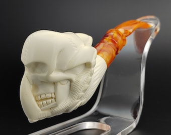 Skull Claw Meerschaum Pipe,Block Meerschaum,Unique Meerschaum Pipes,With Case