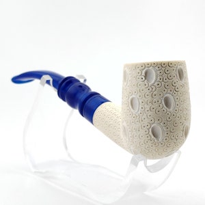 Classic Lattice Teardrop Meerschaum Pipe,Block Meerschaum, Unique Meerschaum Pipes,With Case