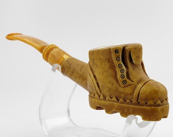 Boot Meerschaum Pipe,Block Meerschaum,Unique Meerschaum Pipes,With Case