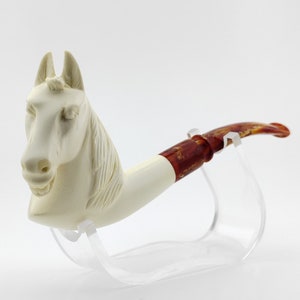 Mustang Horse Meerschaum Pipe,Block Meerschaum,Unique Meerschaum Pipes,With Case,海泡石管