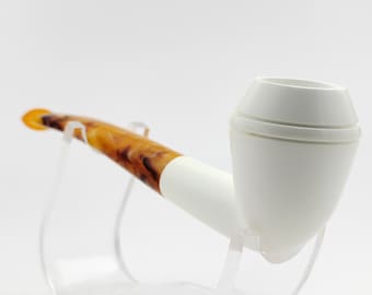 Classic Smooth Bulldog Meerschaum Pipe,Block Meerschaum Pipe,Unique Meerschaum Pipes,With Case