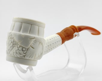 Barrel Meerschaum Pipe,Block Meerschaum Pipe,Unique Meerschaum Pipes,With Case