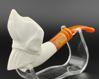 Dog Meerschaum Pipe,Block Meerschaum Pipe,Unique Meerschaum Pipes,With Case