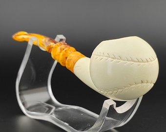 Baseball Meerschaum Pipe,Block Meerschaum Pipe,Unique Meerschaum Pipes,With Case