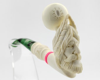 Zeus Meerschaum Pipe,Block Meerschaum,Unique Meerschaum Pipes,With Case,Greek Mythology Pipe