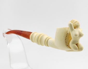 Nude Lady Meerschaum Pipe,Block Meerschaum Pipe,Unique Meerschaum Pipes,With Case,Naked Woman,Naked Lady