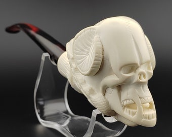 Devil Skull in Claw Meerschaum Pipe,Block Meerschaum,Unique Meerschaum Pipes,With Case