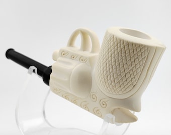 Gun Shaped Meerschaum Pipe,Block Meerschaum,Unique Meerschaum Pipes,With Case,Rare Meerschaum Pipe,Pfeife,Revolver
