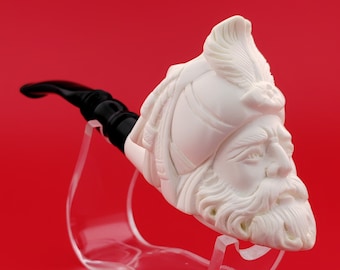 King Sultan Meerschaum  Pipe,Block Meerschaum Pipe,Unique Meerschaum Pipes,With Case