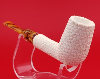 Rustic Meerschaum Pipe,Block Meerschaum Pipe,Unique Meerschaum Pipes,With Case,Pfeife,Merskum,Rusticated