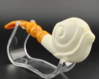 Snail Meerschaum Pipe,Block Meerschaum,Unique Meerschaum Pipes,With Case