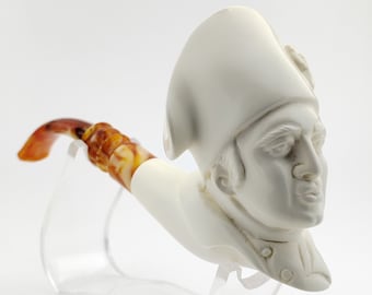 Napoleon Bonaparte Meerschaum Pipe,Block Meerschaum,Unique Meerschaum Pipes,With Case
