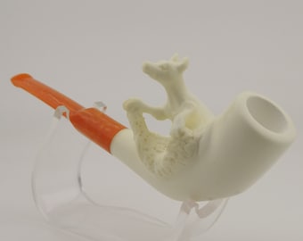 Kangaroo Meerschaum Pipe,Block Meerschaum,Unique Meerschaum Pipes,With Case