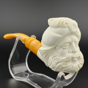 King Sultan Meerschaum  Pipe,Block Meerschaum Pipe,Unique Meerschaum Pipes,With Case