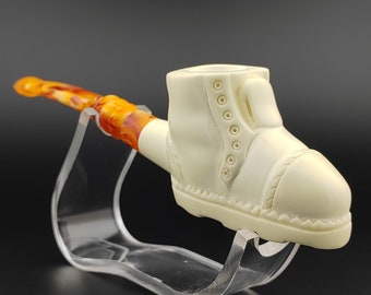 Boot Meerschaum Pipe,Block Meerschaum,Unique Meerschaum Pipes,With Case