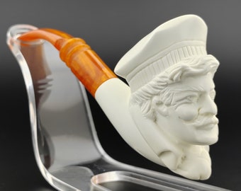 Chef Meerschaum  Pipe,Block Meerschaum Pipe,Unique Meerschaum Pipes,With Case