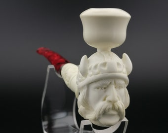 Viking Asterix Meerschaum Pipe,Block Meerschaum,Unique Meerschaum Pipes,With Case,Viking Pipe