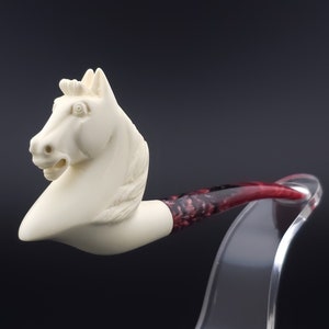 Mustang Horse Meerschaum Pipe,Block Meerschaum,Unique Meerschaum Pipes,With Case,海泡石管
