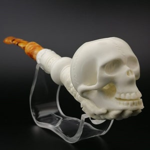 Skull Meerschaum Pipe,Block Meerschaum,Unique Meerschaum Pipes,With Case